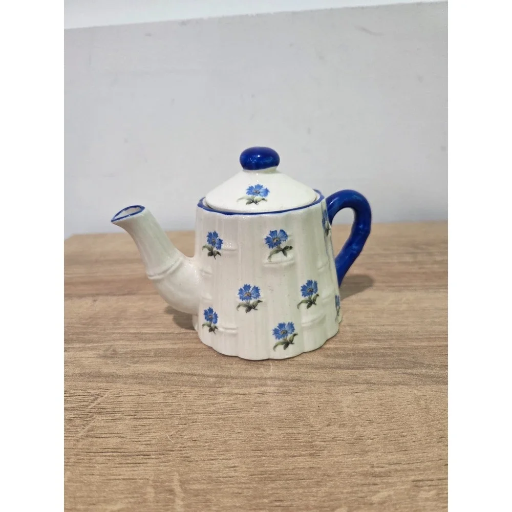 Boleslawiec Polish Pottery Personal Teapot Blue White Floral 5.5''